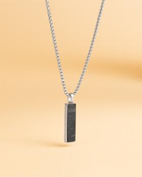 Preview: Halskette aus Edelstahl mit geschmiedetem Karbon-Finish - Galli Silver Black